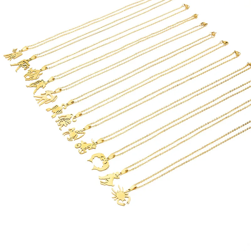 12 подвеска Созвездия ожерелье s из нержавеющей стали знак зодиака Дева либра со
