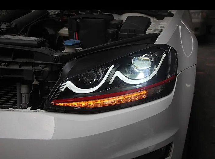 Улыбка СВЕТОДИОДНЫЕ газа для VW Volkswagen golf MK7 GTI фар мигает поворота свет 7 farol |