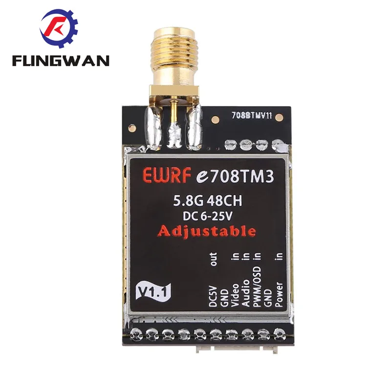Переключаемый передатчик FPV EWRF E708TM3 5 8G 48CH 25mW 200mW 600mW для PWM OSD|Детали и аксессуары| |