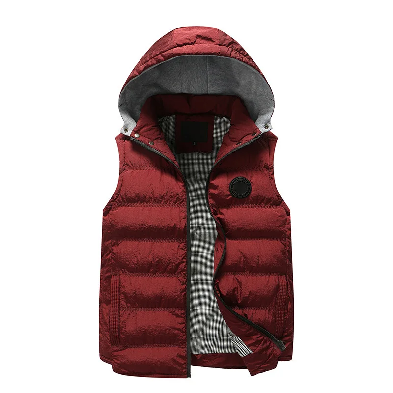 Autumn Winter Men Thick Warm Vest Sleeveless Jackets Casual Slim Fit Fashion Solid Male Padded Waistcoat Jackets Plus Size CYL53