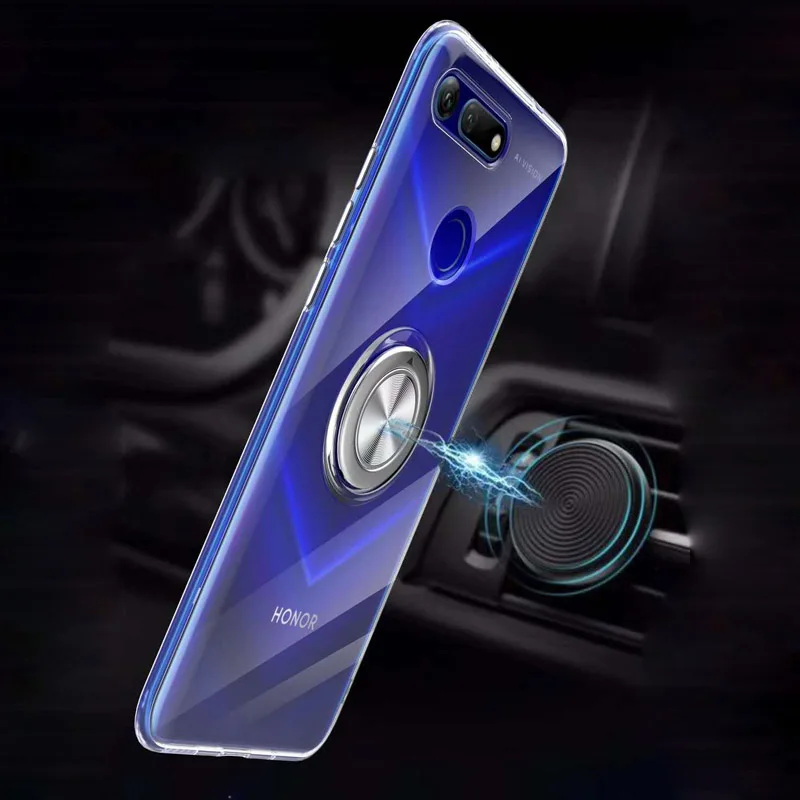 Huawei Honor View 20 чехол, Роскошный прозрачный Мягкая Силиконовая защита из ТПУ, кольцо, магнетизм для Honor V20 PCT-AL10, чехол
