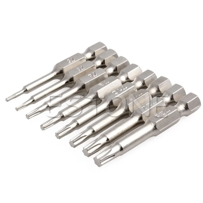 OOTDTY Новые 8 шт. магнитная головка биты S2 хромированная сталь 50 мм Torx отвертка Набор бит