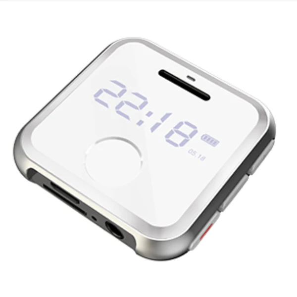 HBNKH металлический мини Mp3 плеер Hifi FM радио встроенный динамик Диктофон Mp3 плеер TF карта Спортивный Портативный 8G с ремешком для часов - Цвет: SH-R300-White