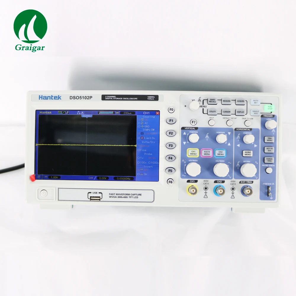 Цифровой осциллограф Hantek DSO5102P 100 МГц 2 канала 1 Гвыб/с 7 дюймовый TFT ЖК дисплей|digital