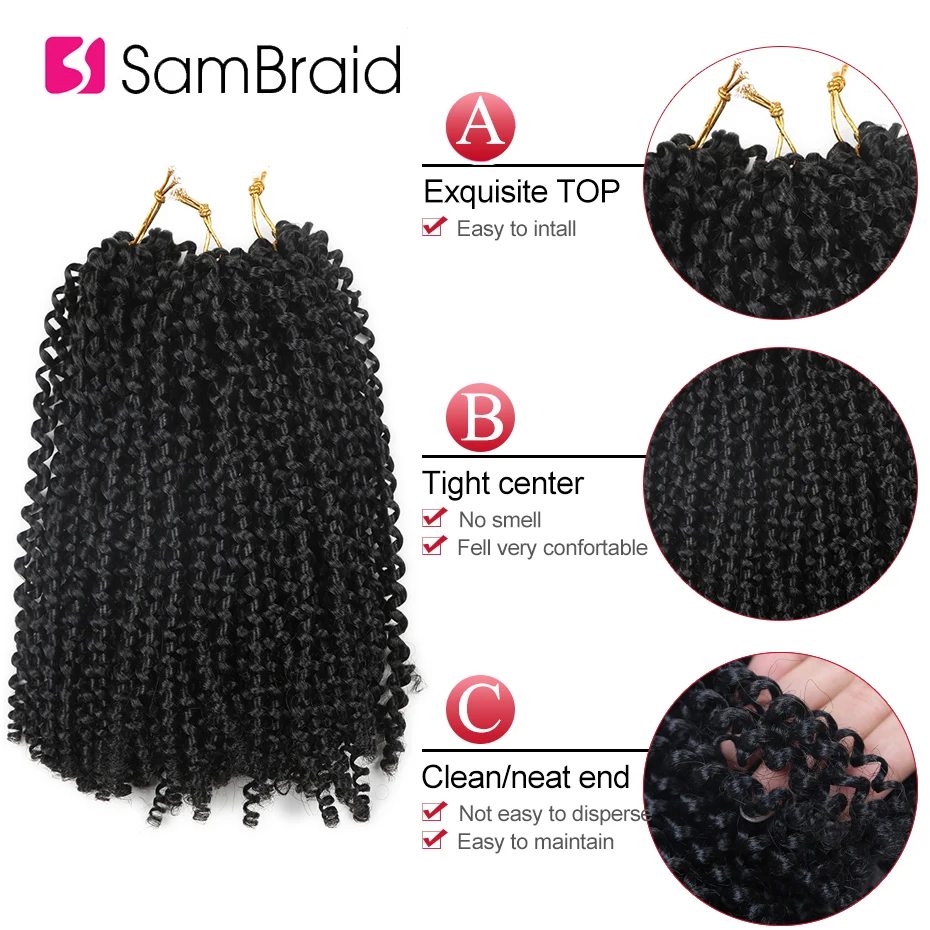 Sambraid кудрявые волосы 10 дюймов короткие плетеные 120 г/упак. термостойкие