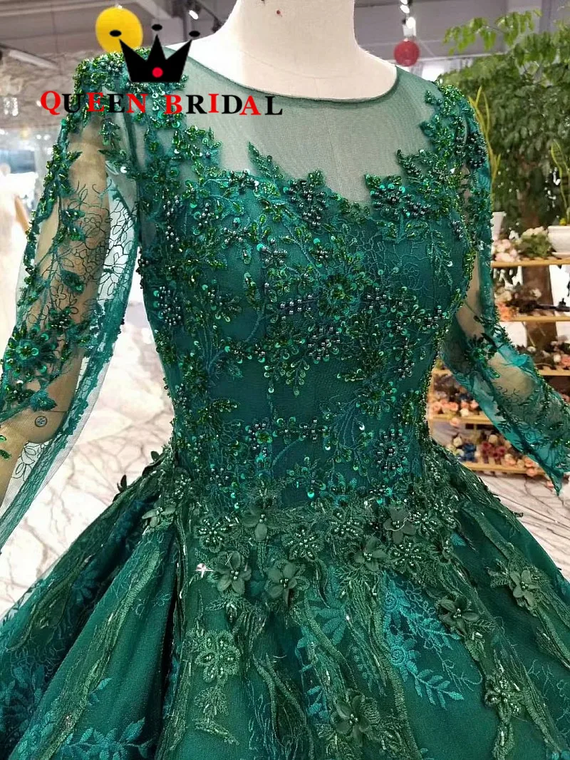 Real Photos 2021 Vestido De Festa Lace Sequins Beading Evening Dress Robe De Soiree Long Sleeves Lady Evening Gown EV120