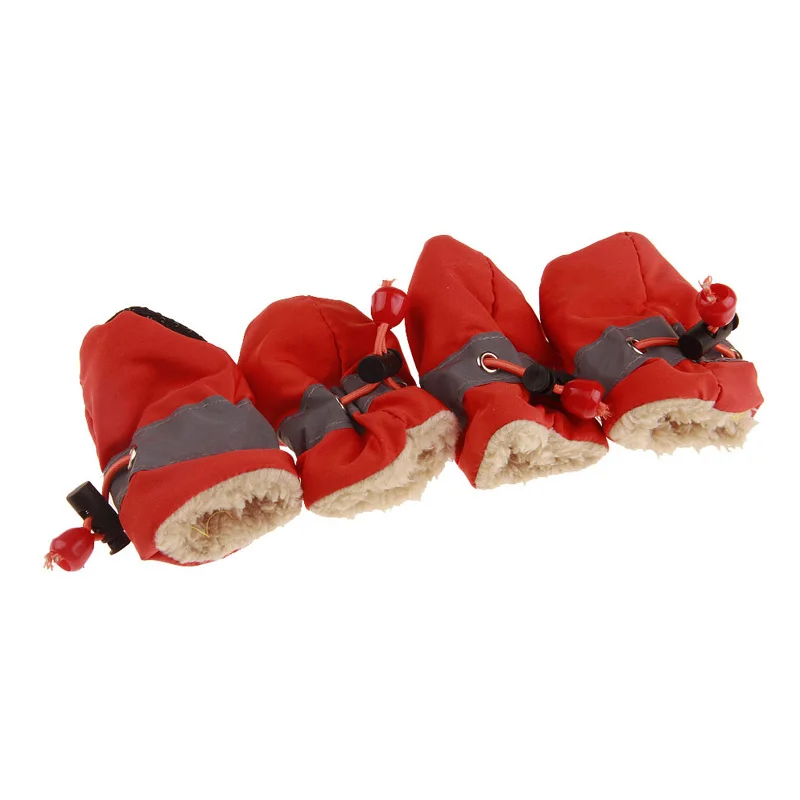 Orange Plush Pawstrip, 6 цветов, обувь для маленьких собак, зимняя обувь для щенков, мягкие теплые ботинки для собак, для чихуахуа, Йоркского питомца, зимняя обувь для собак, размер 1-7 - Цвет: Orange Plush