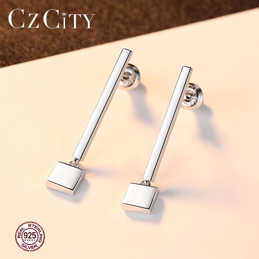 CZCITY 925 стерлингового серебра коллекции в виде геометрических фигур милые
