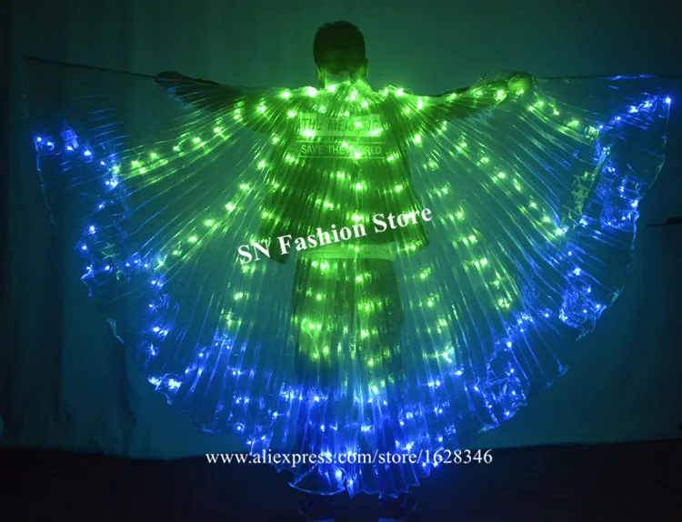 Светящаяся плащ бабочка для танца живота RGB|Сверкающие товары вечеринки| |