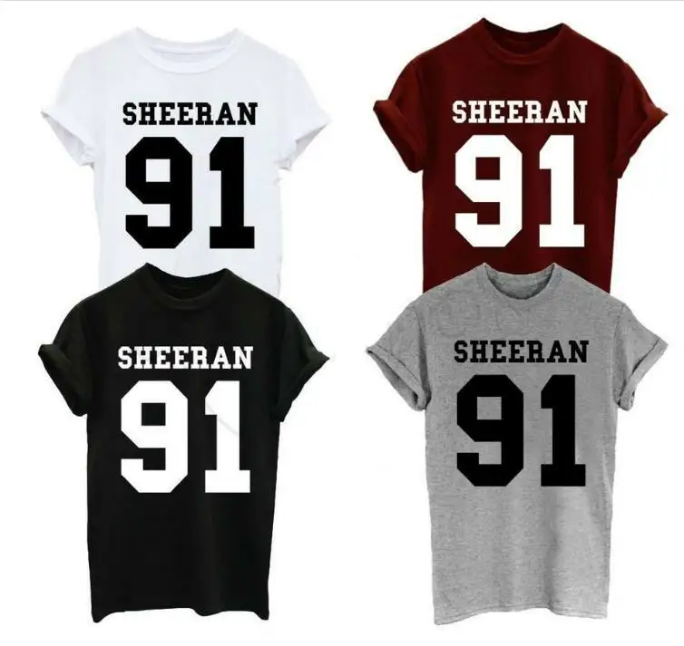 Модная футболка SHEERAN 91 Ed sheeran повседневные футболки moletom do tumblr grunge унисекс sheeran|tumblr