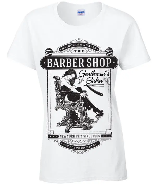 

Gentlemans Salon Barber Shop T-Shirt Mens womens new york pinup hipster vintage