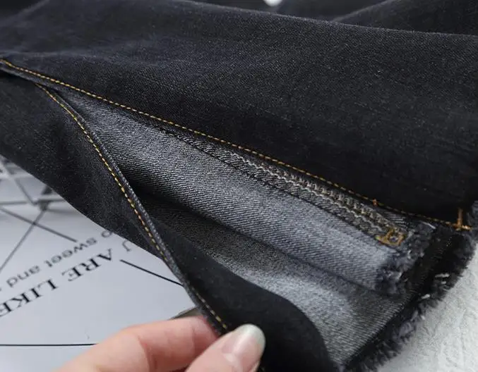 Женская джинсовая юбка с высокой талией черная облегающая длинная разрезом на