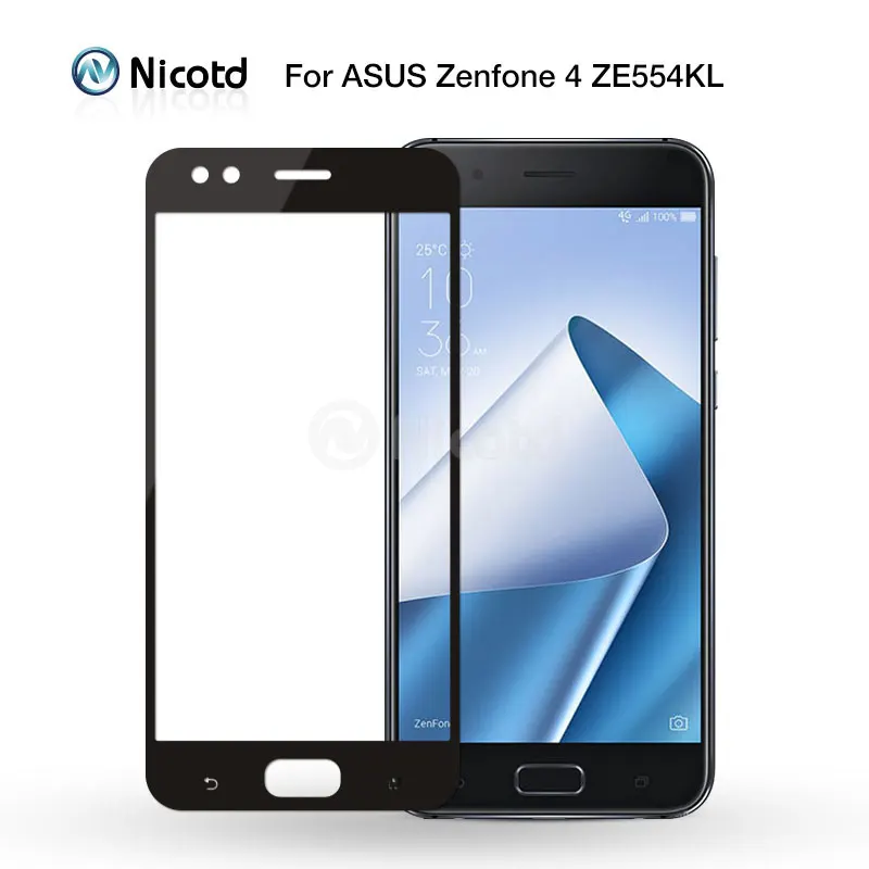 Никотд полное покрытие из закаленного стекла для Asus Zenfone 4 ZE554KL 2.5D полное покрытие экрана Защитная стеклянная пленка для ASUS ZE554KL