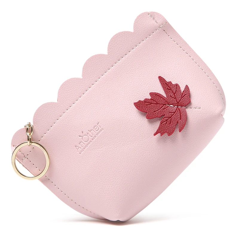 Maple leaf pink APP BLOG брендовый вязаный женский кожаный маленький мини-кошелек с отделением для монет на молнии дорожная мини-сумка клатч сумочка Carteira Feminina - Цвет: Maple leaf pink