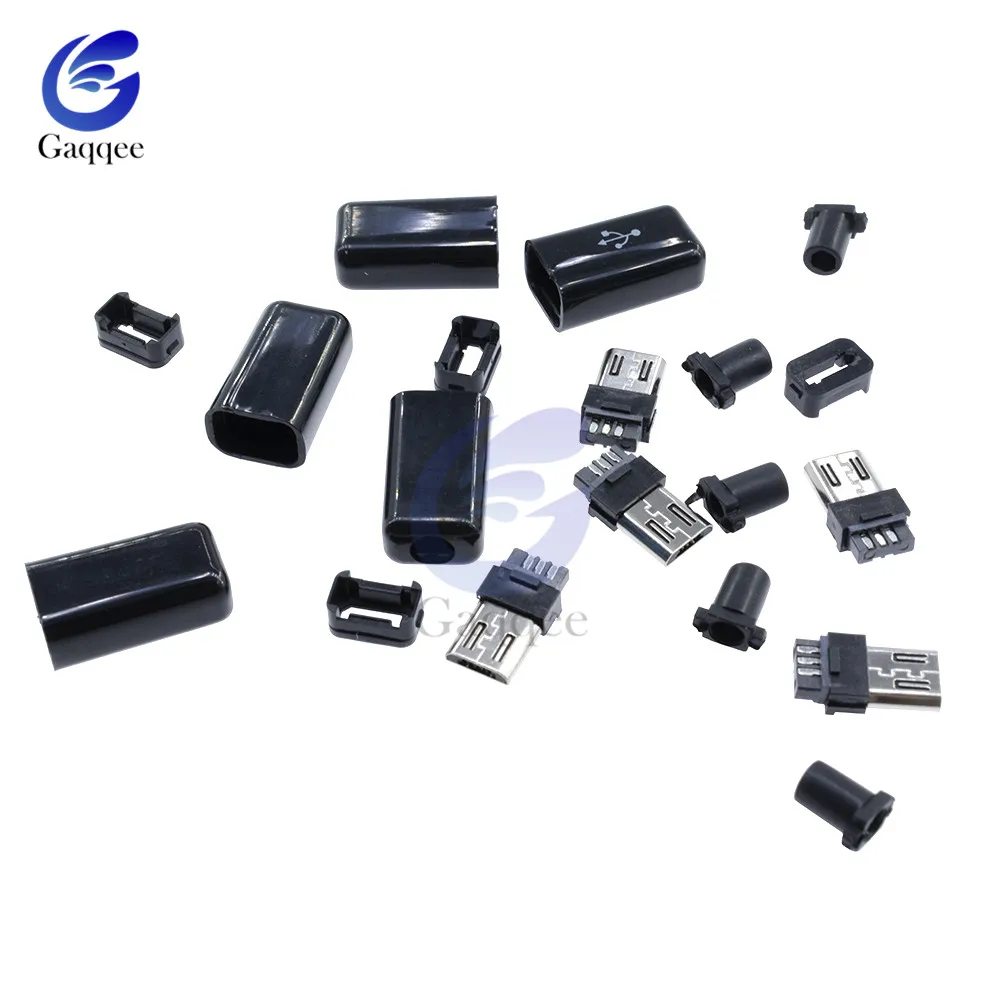 10 шт./компл. 4 в 1 DIY Micro USB Мужской коннектор тип сварки 5 контактный разъем с