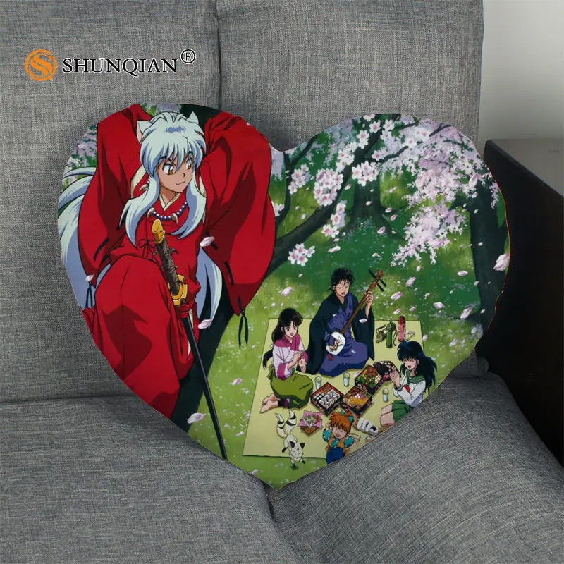Лидер продаж Inuyasha подушка в форме сердечка выполненные на заказ Наволочка на молнии только покрыть без сердечника размер 41 x36cm, 47x42 см