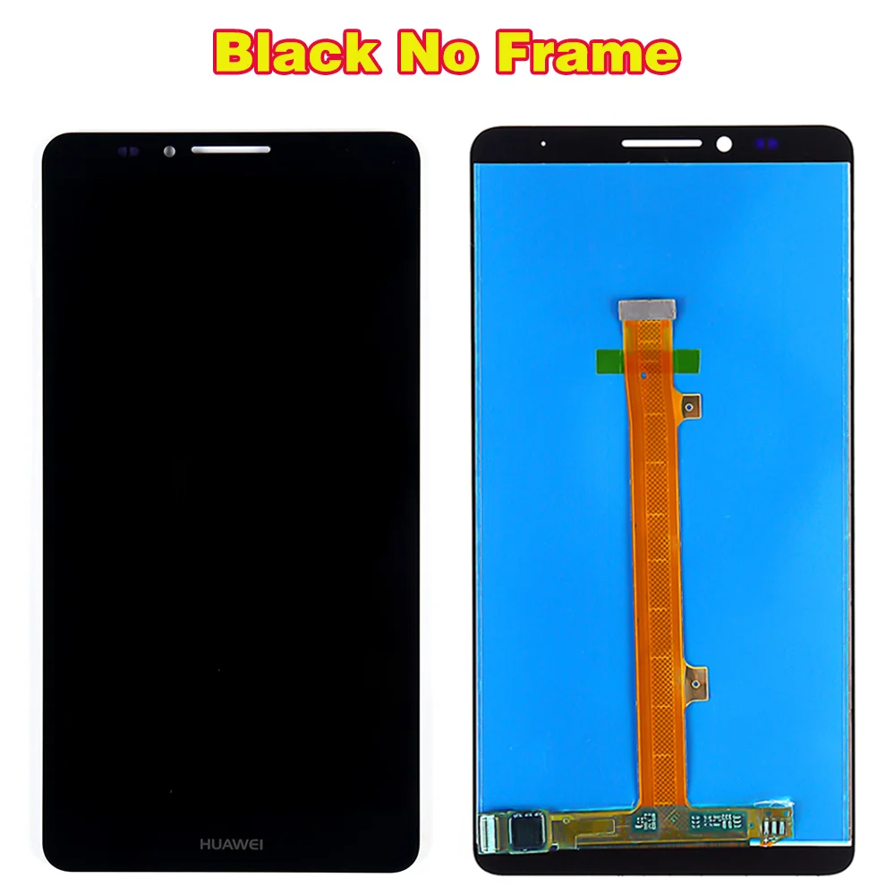Black No frame Huawei mate 7 ЖК-дисплей сенсорный экран дигитайзер панель в сборе 6,0 дюймов 1920*1080 рамка с бесплатным закаленным стеклом и стеклом - Цвет: Black No frame