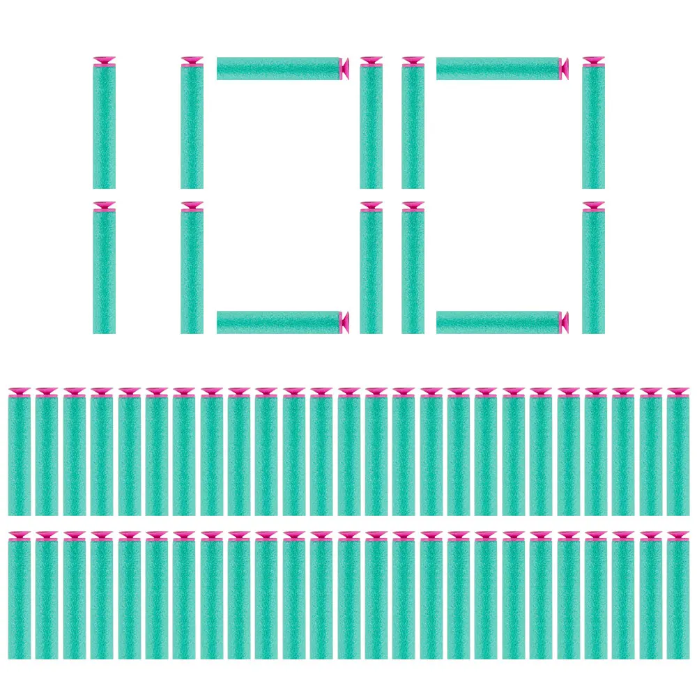 cyan-girl 100 шт Дартс для Nerf Универсальная мягкая всасывающая головка 7,2 см запасная игрушка дартс пули для Nerf серии бластеров Рождественский подарок для детей - Цвет: cyan-girl