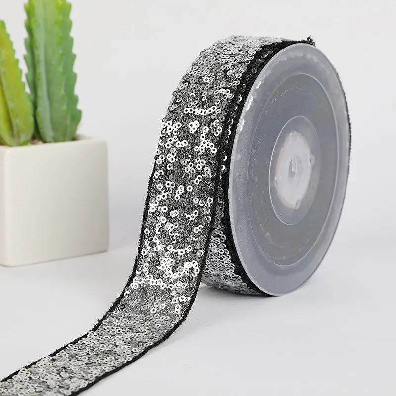 Сетчатая вышивка 4,0 см полосатые блестки лямки DIY ручной работы сумки для одежды обувь и ювелирные изделия для шляп аксессуары декоративные полоски - Цвет: Color-8
