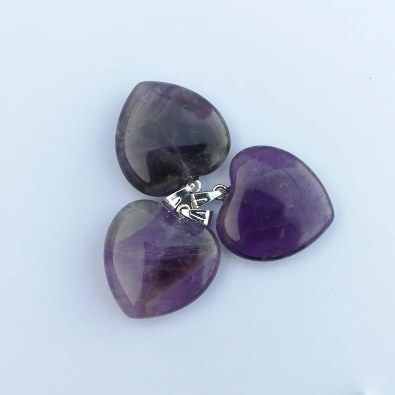 Модные подвески из натурального камня с фиолетовым кристаллом 20 мм