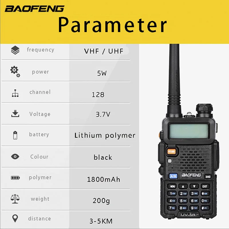 Портативная рация Baofeng UV5R ветчиной двухстороннее радио портативная
