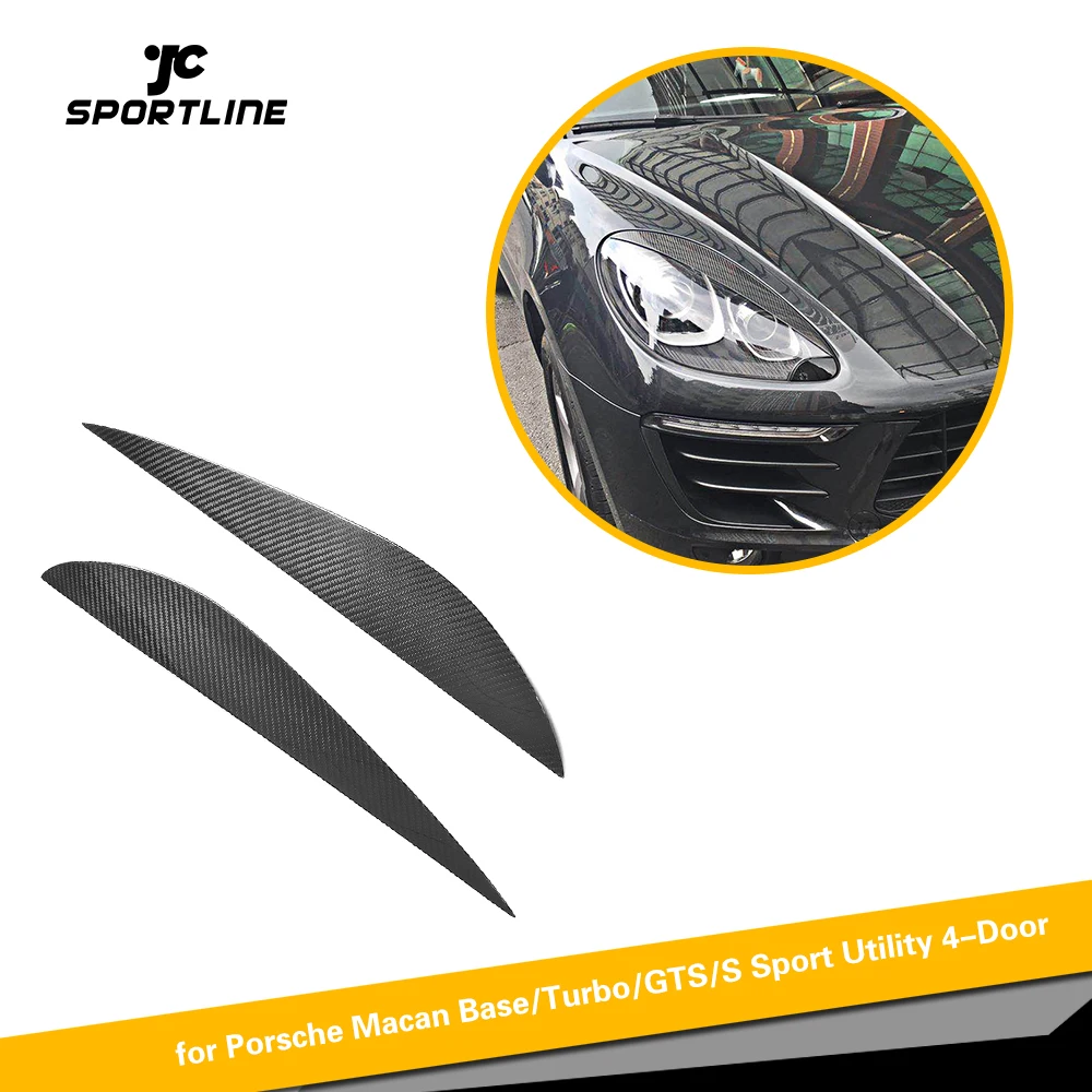 Сухой чистый углерод сухой FRP фар Брови стикер для Porsche Macan база турбо Спорт