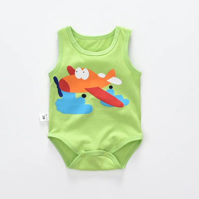 Детские боди Лето без рукавов из 100% хлопка Комбинезоны 0 1yrs милые пижамы для