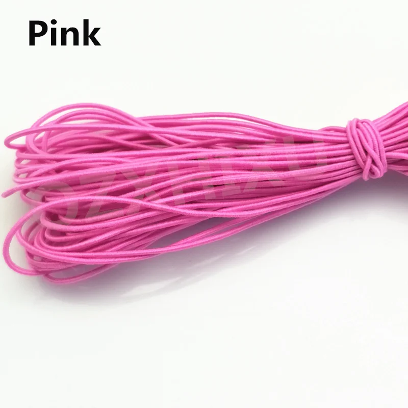 pink 10 yardsHigh-Elastic 1mm Colorful Round Elastic Band Round Elastic Rope Rubber Band Elastic Line DIY Sewing Accessories AA7678 - Цвет: pink