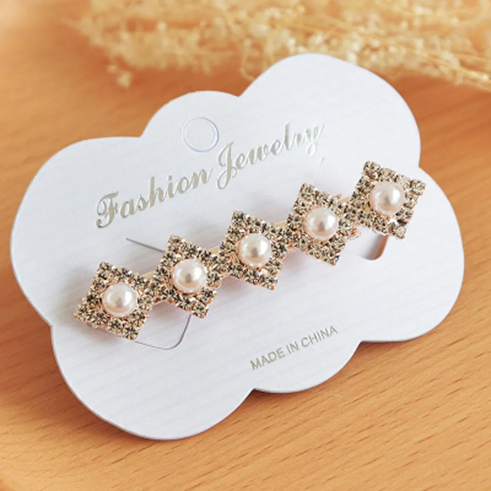 

Hot Fashion Imitiation Pearl Hair Clip Rhinestone Metal Hair Clip For Women Girls Korea Design Hair Pin Barrette Accessories