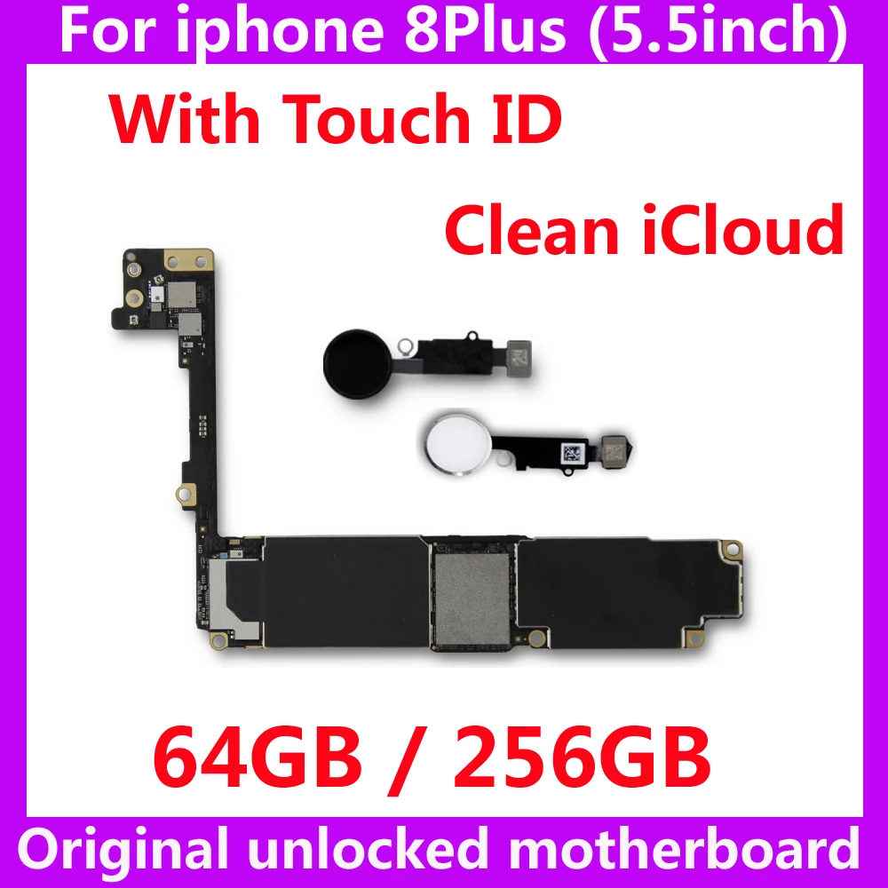 Оригинальная материнская плата для iphone 8 Plus с/без распознавания отпечатков