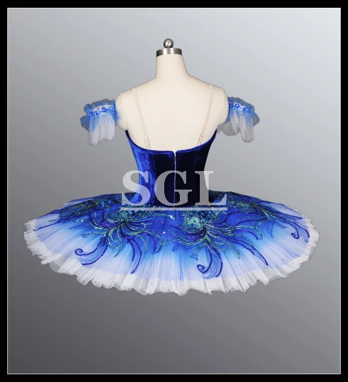 Бесплатная доставка профессиональное голубое платье пачка для девочек