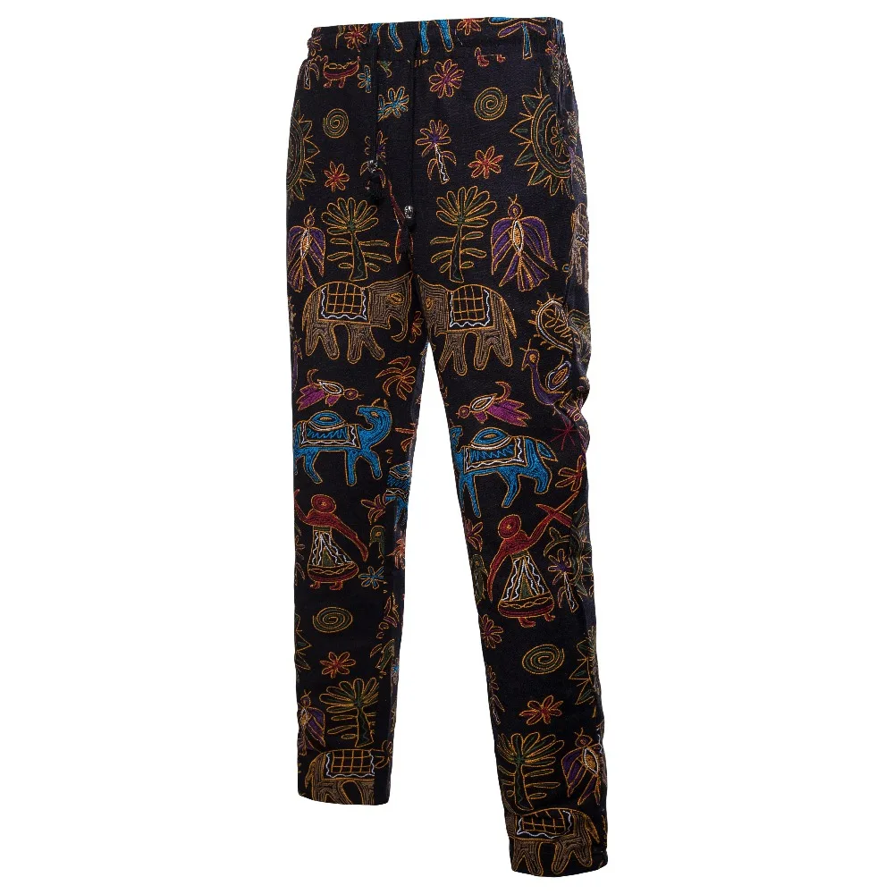 

WSGYJ Brand Chinese Style Casual Linen Pants Men 2019 Fashion Color Mosaic Thin Section Cotton Beach Long Trousers
