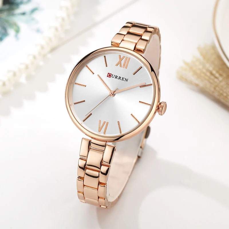 curren 2019 watch women top brand luxury wristwatches ladies reloj mujer gift relogio feminino fashion rose glod clock hot 2019 free global shipping