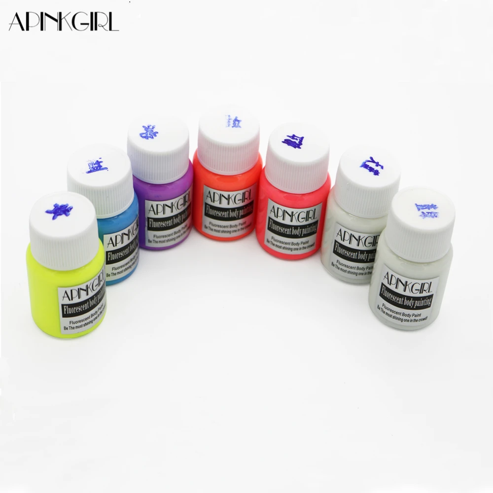 Светящаяся в темноте краска для боди арта APINKGIRL 12 шт./лот УФ лица флуоресцентный
