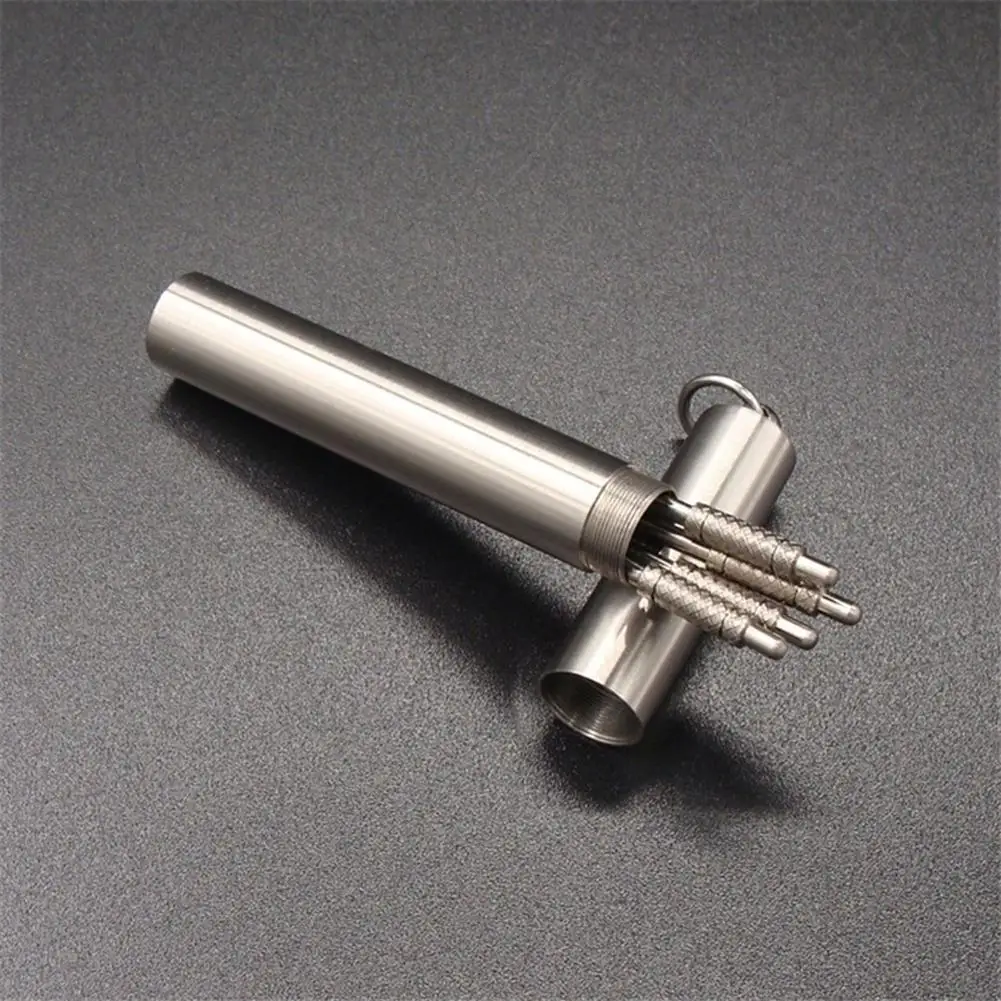 

Useful Stainless Steel Portable Toothpick Holder Outdoor Rustproof Waterproof Household Travel Seal Box Holder Storage Toothpick