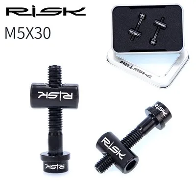 Black Color 30 mm Риск Mtb подседельный болты Титан M5 велосипед подседельный болты 2 шт - Цвет: Black Color 30 mm