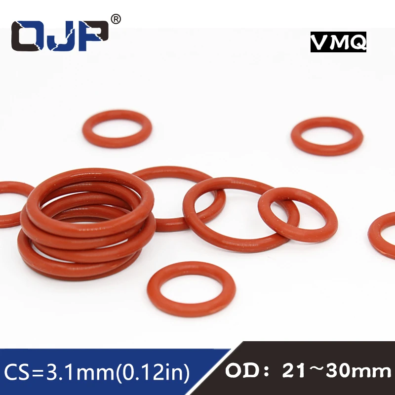 5 шт./лот красные силиконовые кольца Силиконовое уплотнительное кольцо 3 1 мм