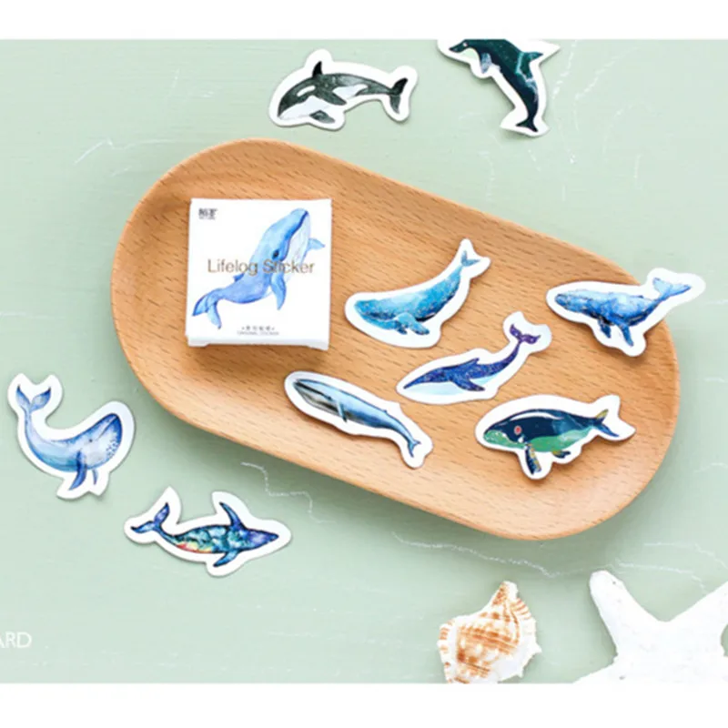 Мини Бумажный дневник Mo. Card whale world наклейки для скрапбукинга декоративные