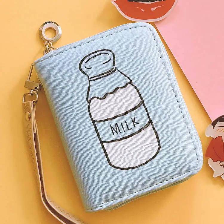 8short purse Маленький короткий милый мультяшный кошелек на молнии Кот голый медведь розовый леопард маленькая свежая девушка студентка pu мультфильм портмоне - Цвет: 8short purse