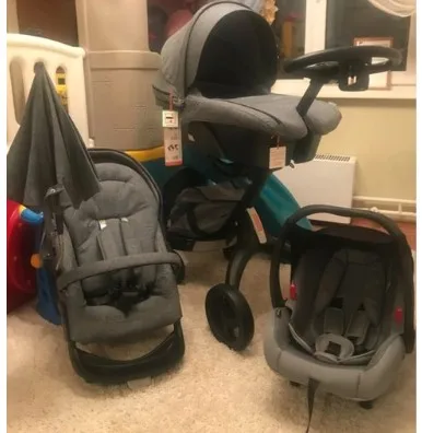 Dsland doux bebe коляска 3 в 1 - Цвет: grey color  3in 1 v4