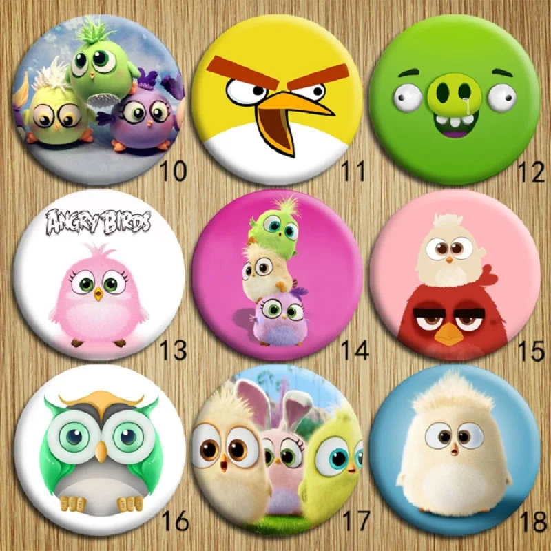 Праздничная брошь в виде мультика Angry Birds Tinplate милый патрон Hal Terence красная птица