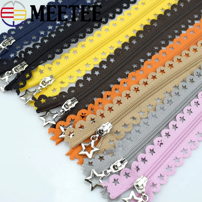Meetee 5 шт. 3 #25 см многоцветная нейлоновая молния со звездой кружевная лента для