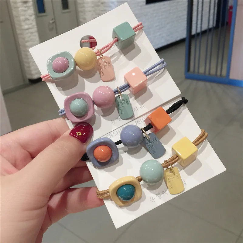 Женская модная эластичная резинка для волос роскошные цветные резинки повязки