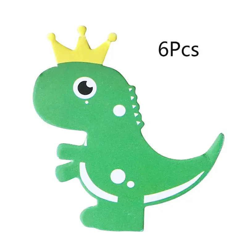 6 шт. бумажный топ в форме динозавра для детей день рождения торт флаг кекс десерт