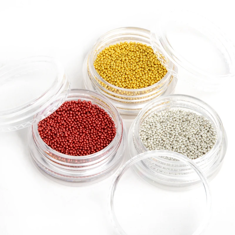 12 цветов 3D металлическая Икра для дизайна ногтей Французский акриловый