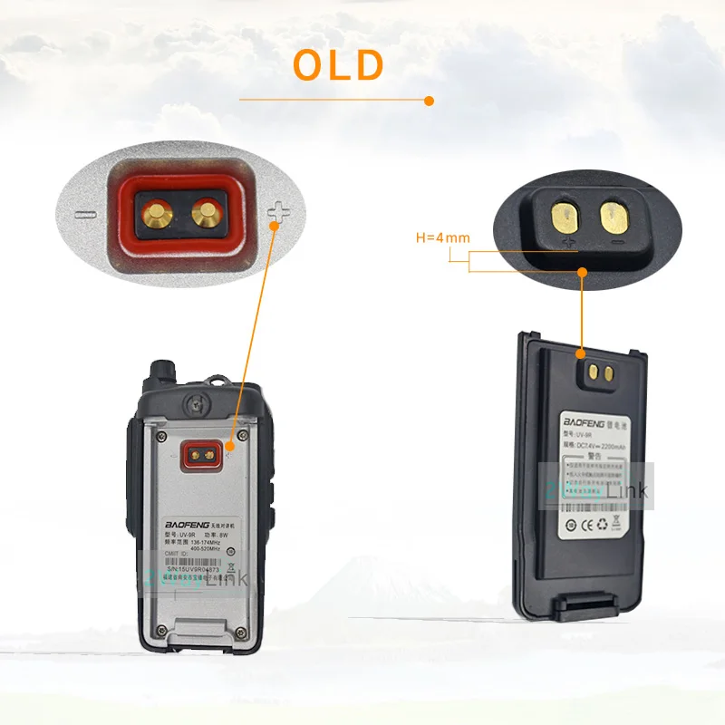 Old UV-9R аккумулятор 2200 мАч Baofeng водонепроницаемый Walkie Talkie UV-9R Baofeng 8 Вт Ham Радио UV 9R батарея Baofeng - Цвет: Old