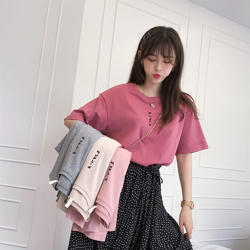 Женская футболка с коротким рукавом MiShow летняя повседневная из чистого хлопка