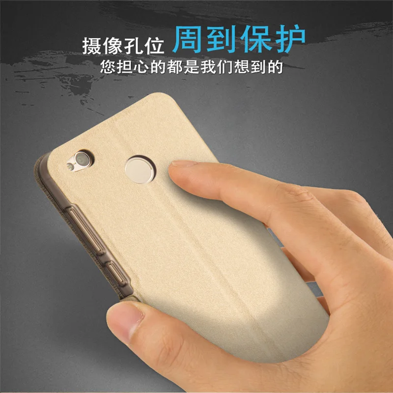 100% Оригинальный чехол с открытым окошком 5 0 дюйма для Xiaomi Redmi 4x откидной Чехол из
