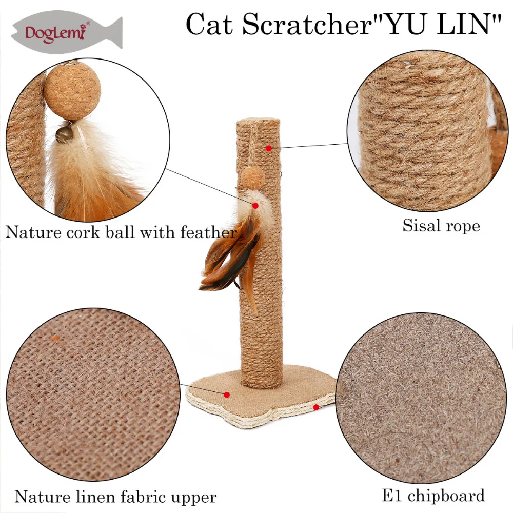 Натуральный льняной Когтеточка для кошек &quotYu Lin&quot | Дом и сад