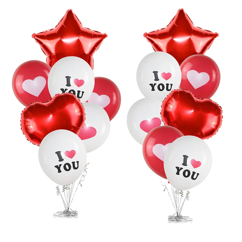 Свадебные Воздушные шары из Красной фольги с надписью I Love You|Воздушные и